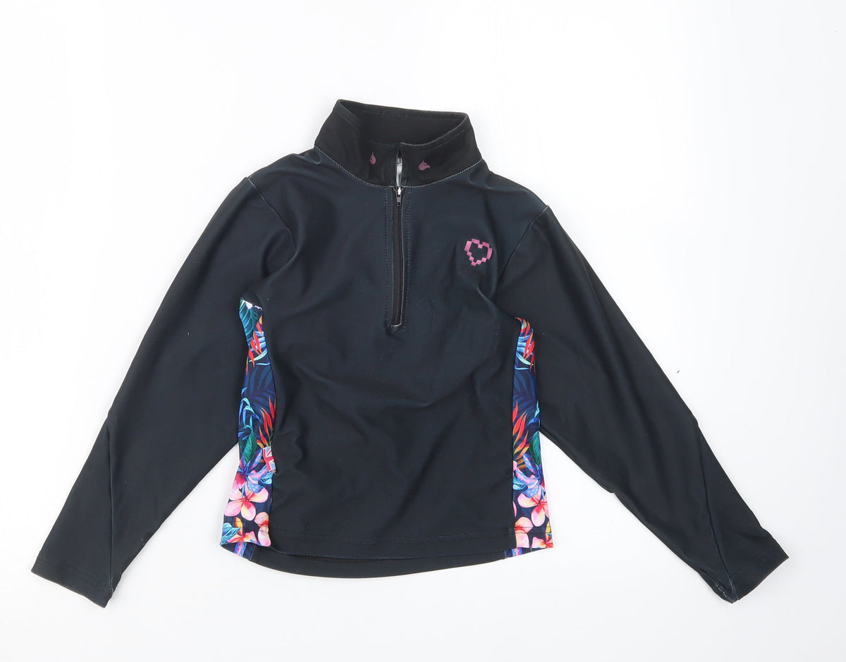 Additional front view of Preworn girls’ black jacket, size 7, years