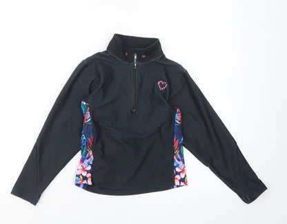 Additional front view of Preworn girls’ black jacket, size 7, years
