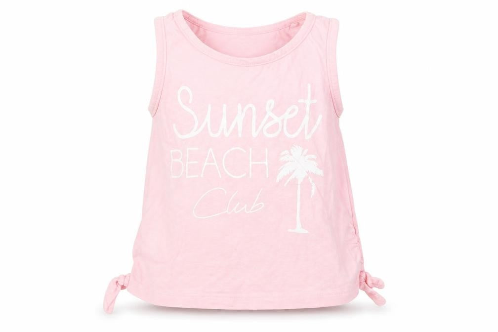 Front view of Tu girls’ pink basic tank, size 7, years