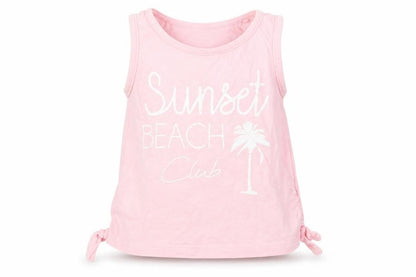 Front view of Tu girls’ pink basic tank, size 7, years
