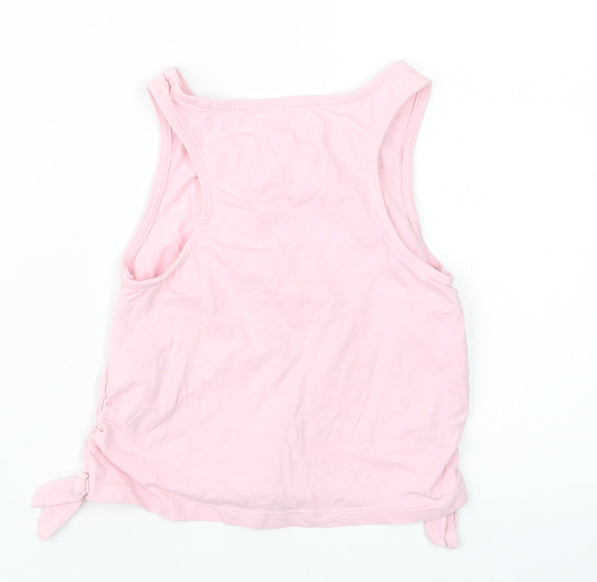 Back view of Tu girls’ pink basic tank, size 7, years