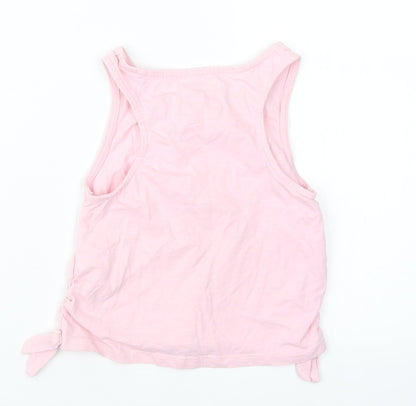 Back view of Tu girls’ pink basic tank, size 7, years