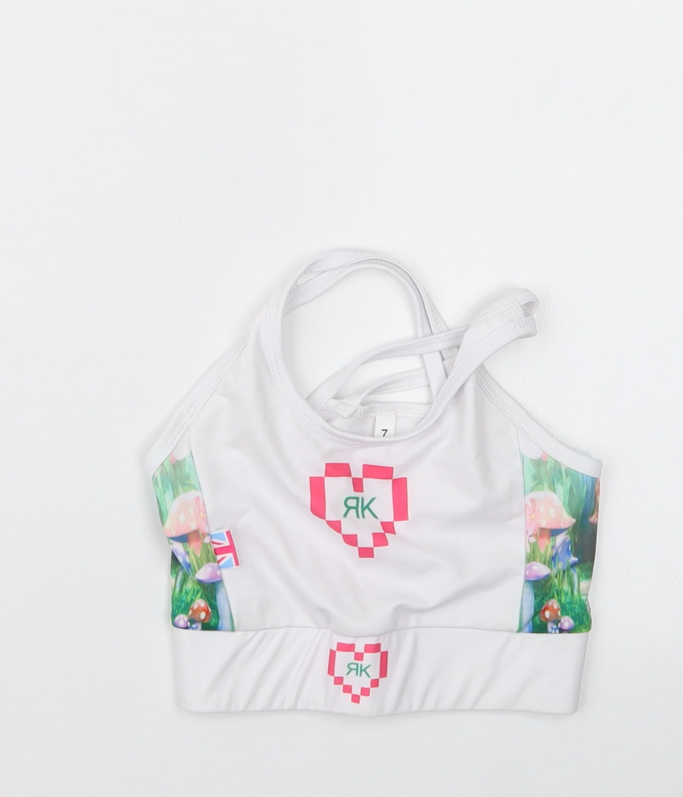 Preworn Girls White   Cropped T-Shirt Size 7 Years