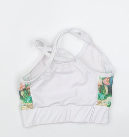 Preworn Girls White   Cropped T-Shirt Size 7 Years