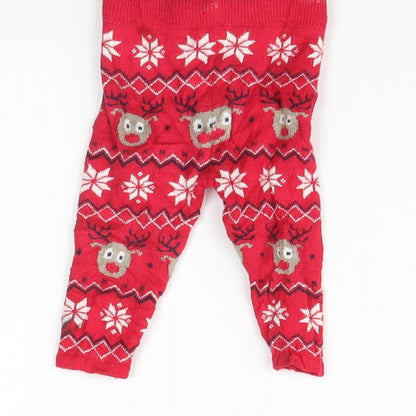Early days Baby Red Striped  Jogger Trousers Size 3-6 Months  - Christmas
