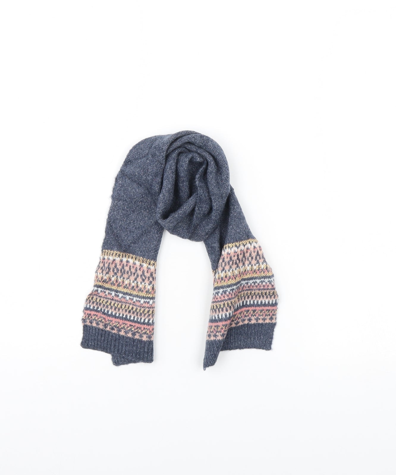 Preworn Boys Blue Striped  Scarf  One Size