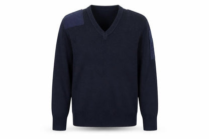 Front view of Hall mark men’s blue jumper, size M