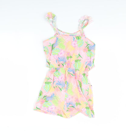 I Love Girls Wear Girls Pink Floral  Playsuit One-Piece Size 12 Years