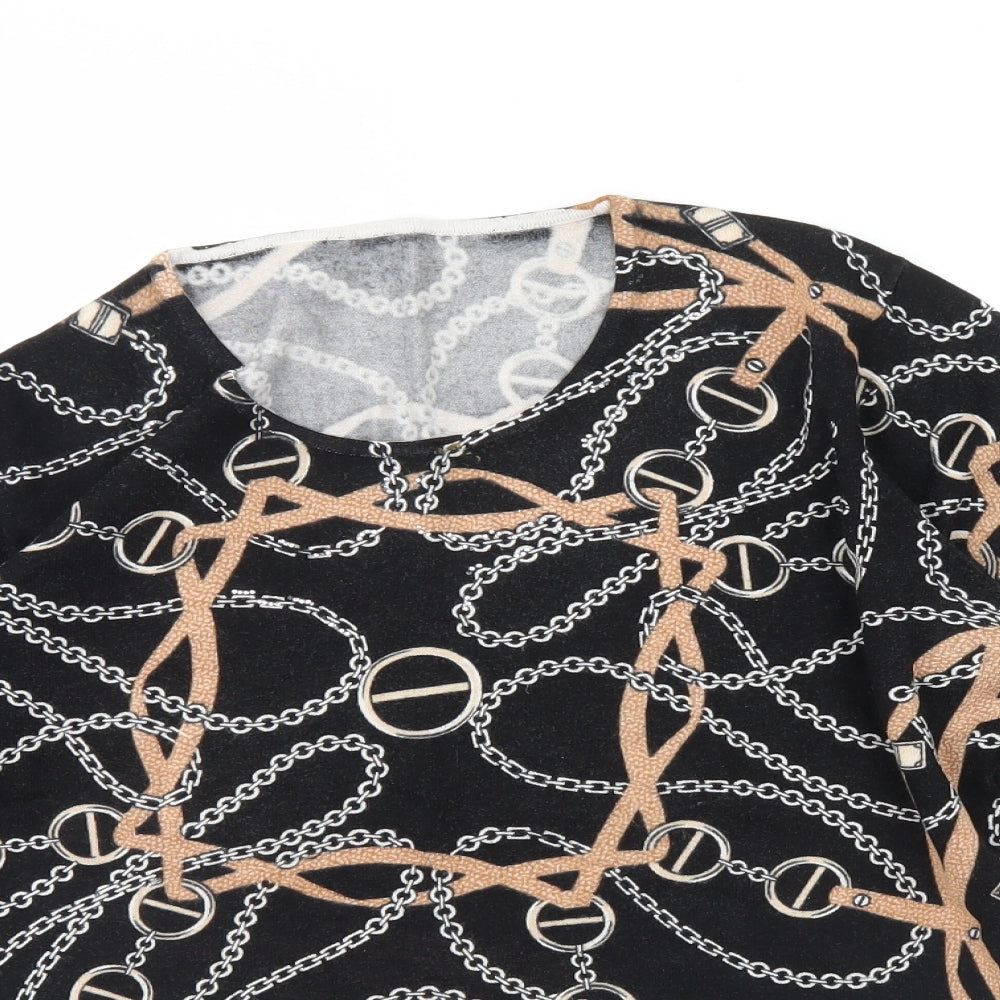 Womens UK Size L Preworn Black Pullover Jumper