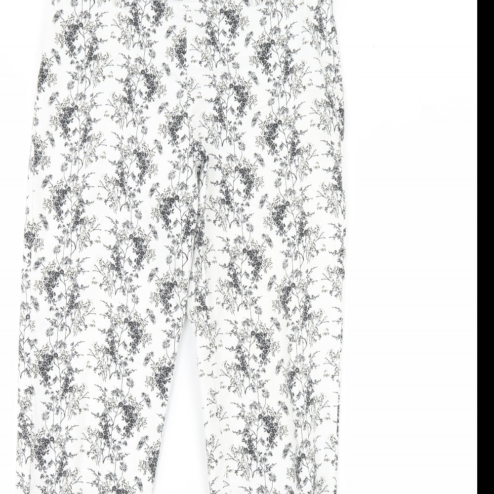 Womens UK Size 8 H&M Regular Fit  White Trousers