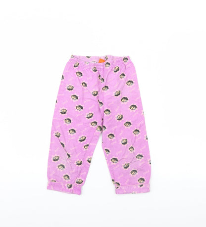 Nickelodeon Girls Purple Spotted Fleece Cami Pyjama Pants Size 2 Years  - Dora The Explorer