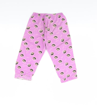 Nickelodeon Girls Purple Spotted Fleece Cami Pyjama Pants Size 2 Years  - Dora The Explorer