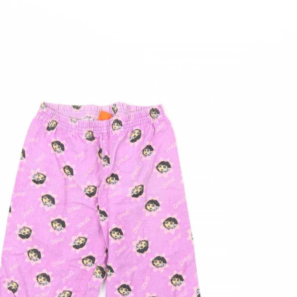 Nickelodeon Girls Purple Spotted Fleece Cami Pyjama Pants Size 2 Years  - Dora The Explorer