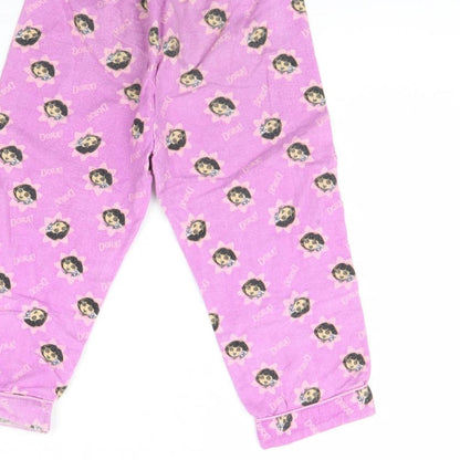 Nickelodeon Girls Purple Spotted Fleece Cami Pyjama Pants Size 2 Years  - Dora The Explorer