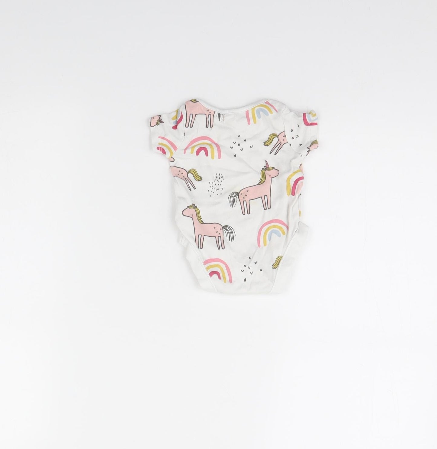F&F Baby White Spotted  Babygrow One-Piece Size 0-3 Months  - Unicorn