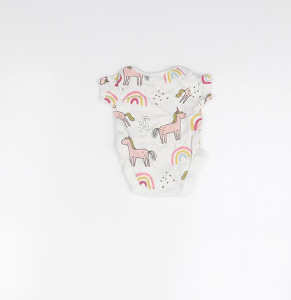 F&F Baby White Spotted  Babygrow One-Piece Size 0-3 Months  - Unicorn