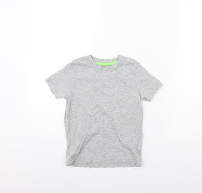 Front view of George boys’ grey basic t-shirt, size 4, years