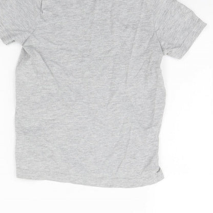 Brand and care label for George boys’ grey basic t-shirt, size 4, years