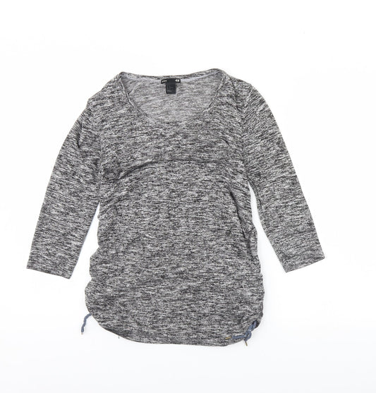 Womens UK Size M H&M Grey Basic Blouse
