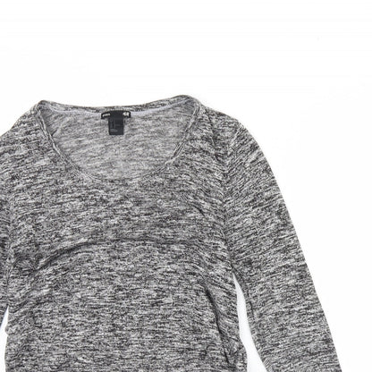 Womens UK Size M H&M Grey Basic Blouse