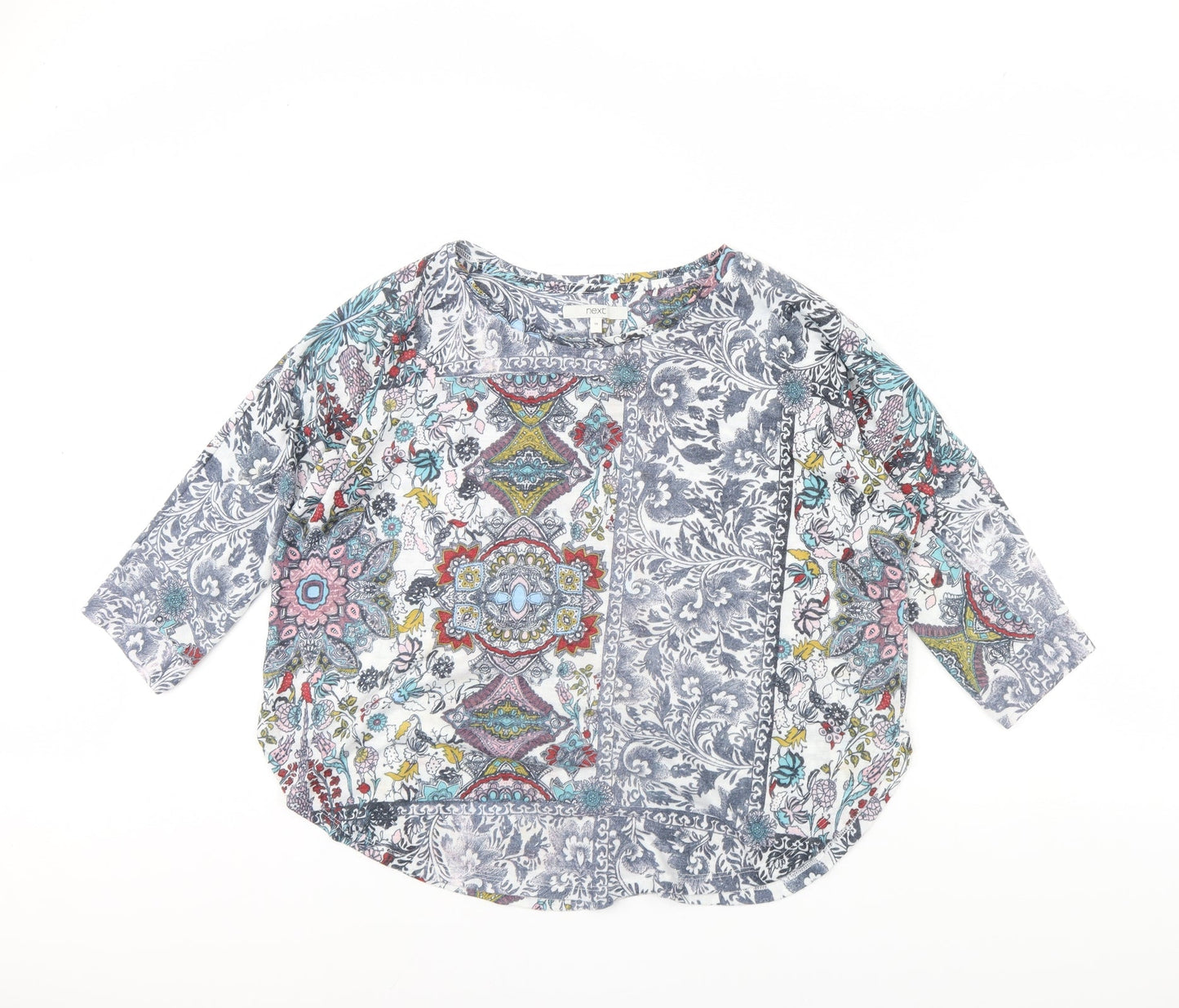 Womens UK Size 14 NEXT Multicoloured Basic Blouse