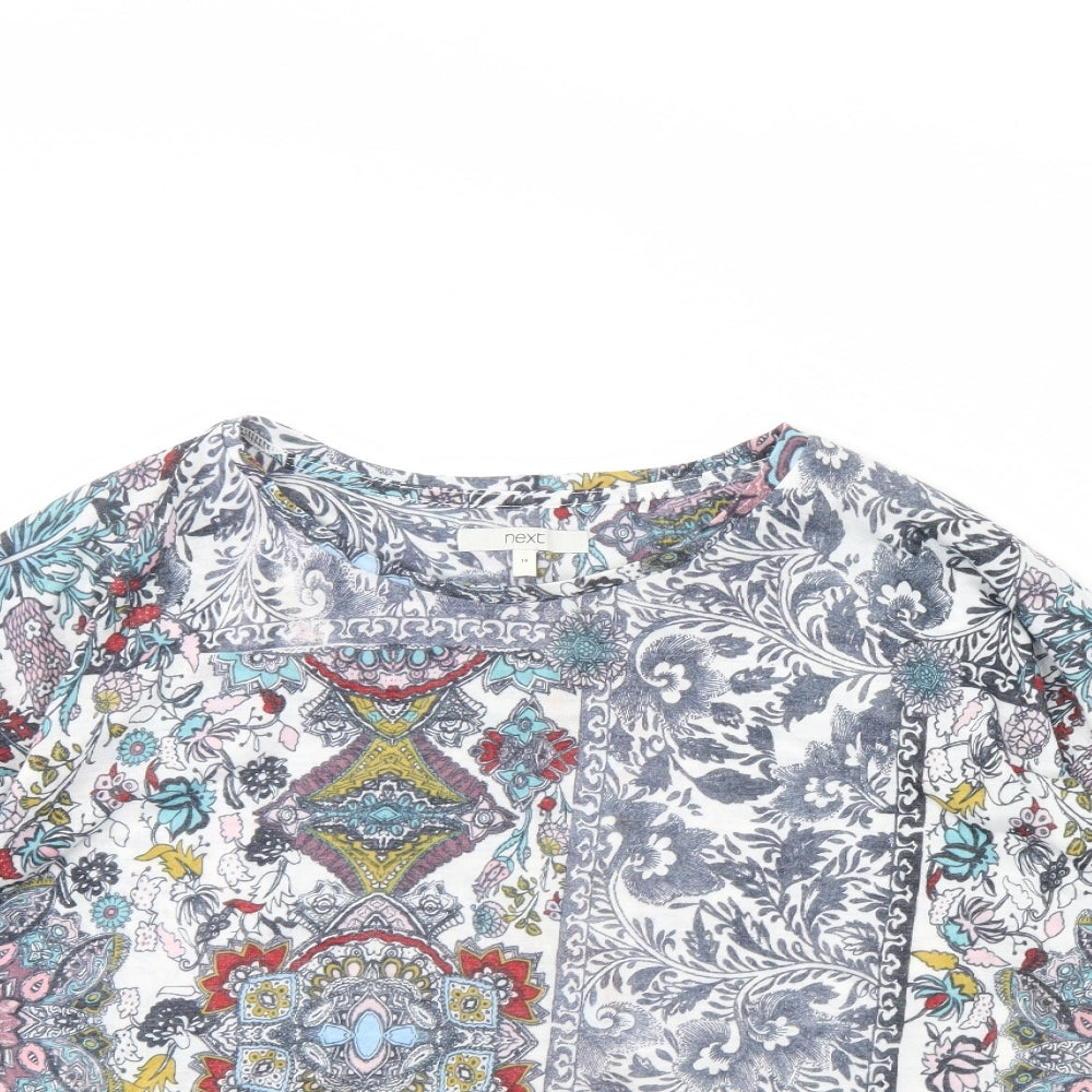 Womens UK Size 14 NEXT Multicoloured Basic Blouse