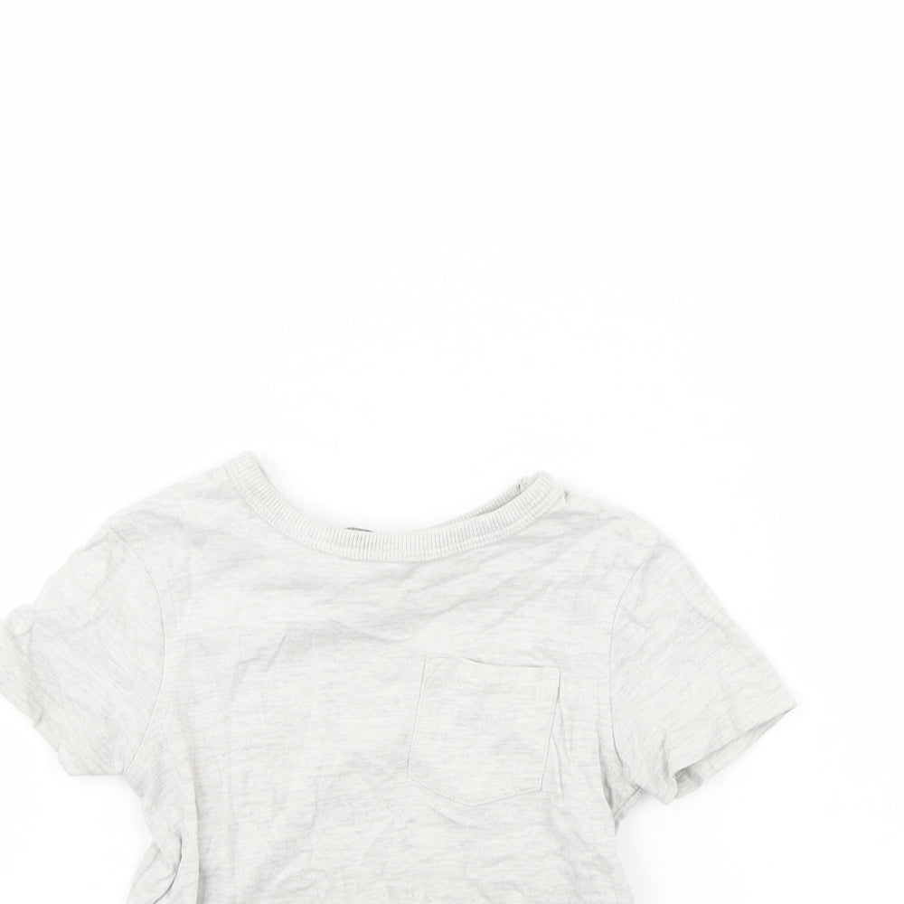 Close-up detail of George Baby Grey Basic T-Shirt, size 12, Months