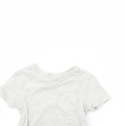 Close-up detail of George Baby Grey Basic T-Shirt, size 12, Months