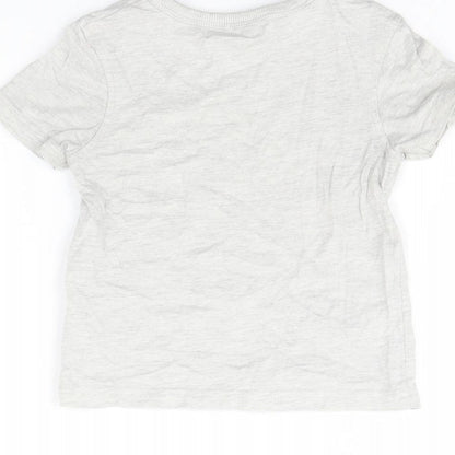 Brand and care label for George Baby Grey Basic T-Shirt, size 12, Months
