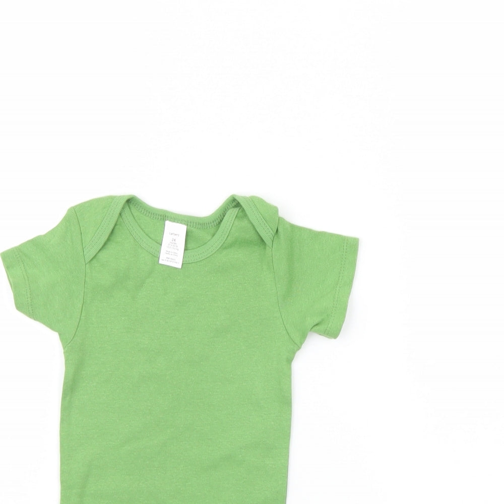 Close-up detail of Carters boys’ green casual, size 2, years