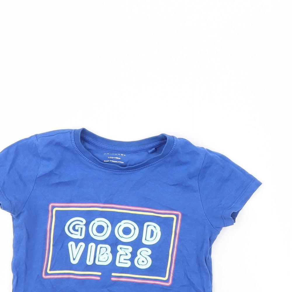 Primark Baby Blue   Basic T-Shirt Size 18-24 Months  - good vibes