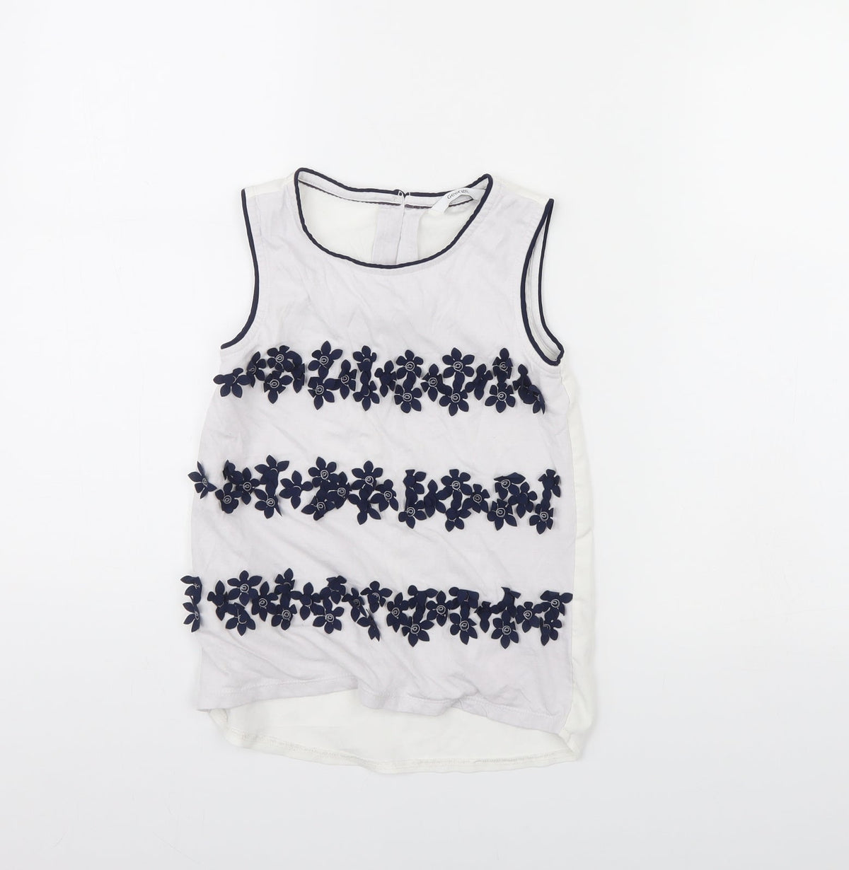 Additional front view of George girls’ white basic tank, size 7, years