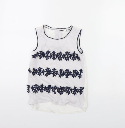 Additional front view of George girls’ white basic tank, size 7, years