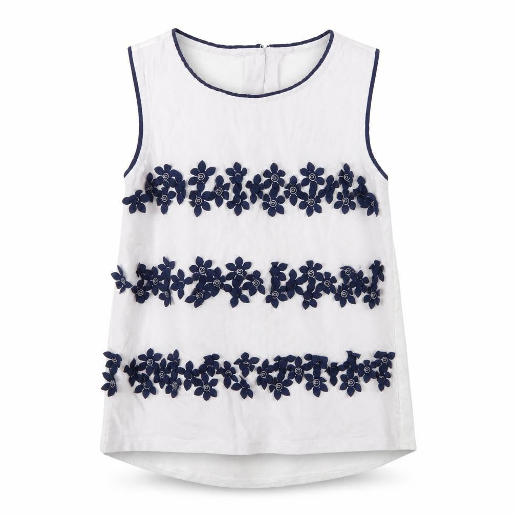 Front view of George girls’ white basic tank, size 7, years