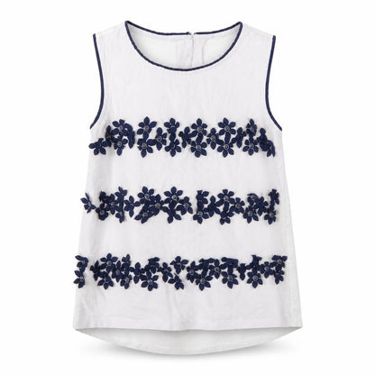 Front view of George girls’ white basic tank, size 7, years