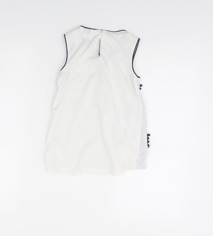 Back view of George girls’ white basic tank, size 7, years