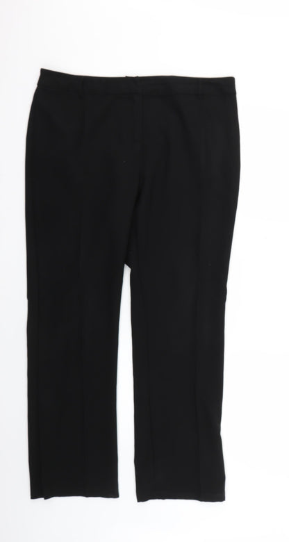Womens UK Size 14 Papaya Regular Fit  Black Trousers