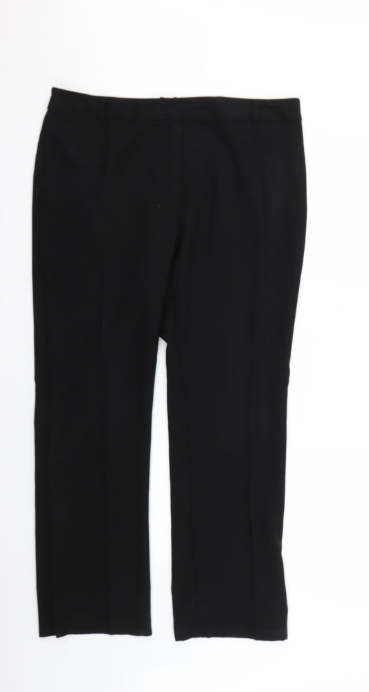 Womens UK Size 14 Papaya Regular Fit  Black Trousers