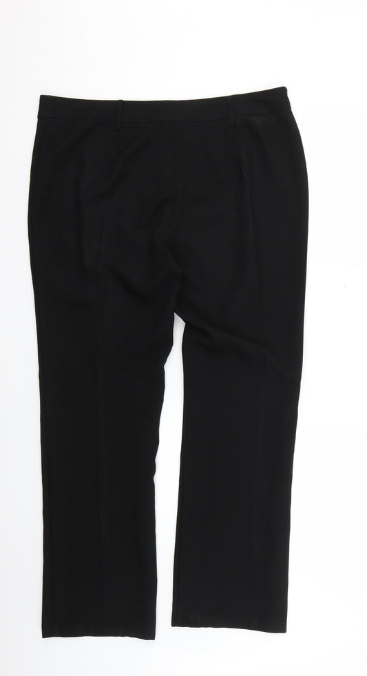Womens UK Size 14 Papaya Regular Fit  Black Trousers