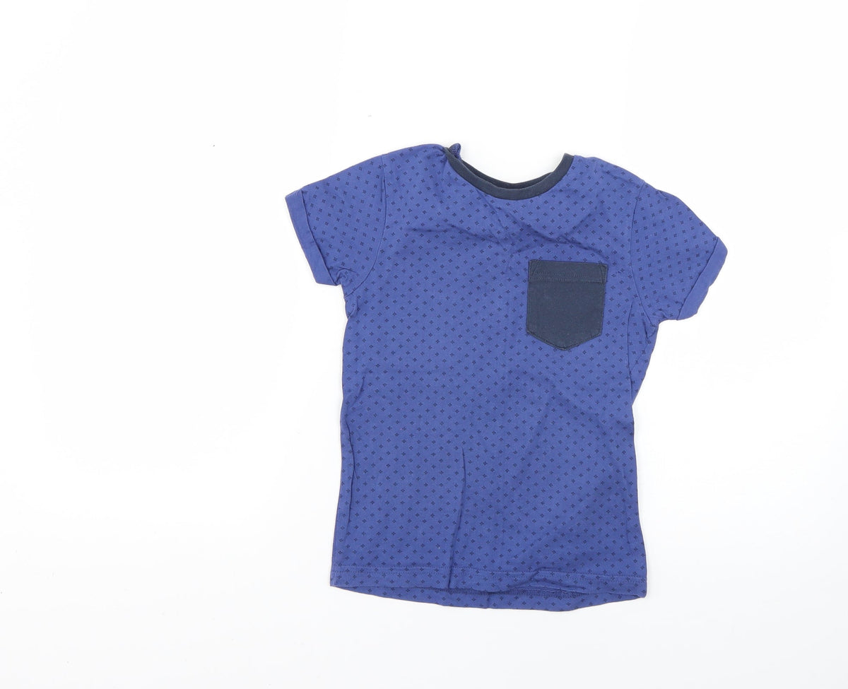 Additional front view of George boys’ blue polka dot basic t-shirt, size 5-6, years