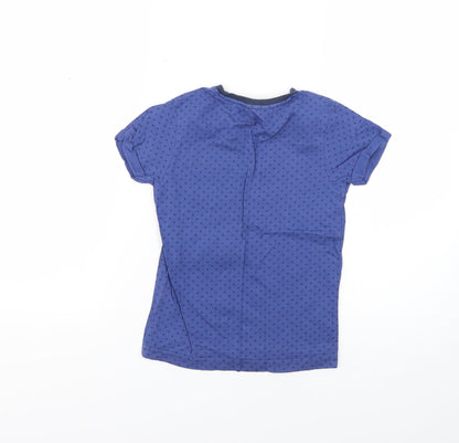 Back view of George boys’ blue polka dot basic t-shirt, size 5-6, years