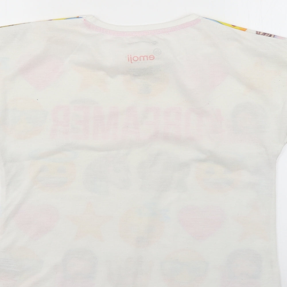 Brand and care label for character.com girls’ multicoloured geometric basic t-shirt, size 11-12, years
