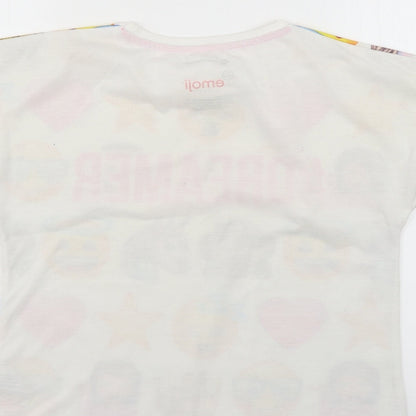 Brand and care label for character.com girls’ multicoloured geometric basic t-shirt, size 11-12, years