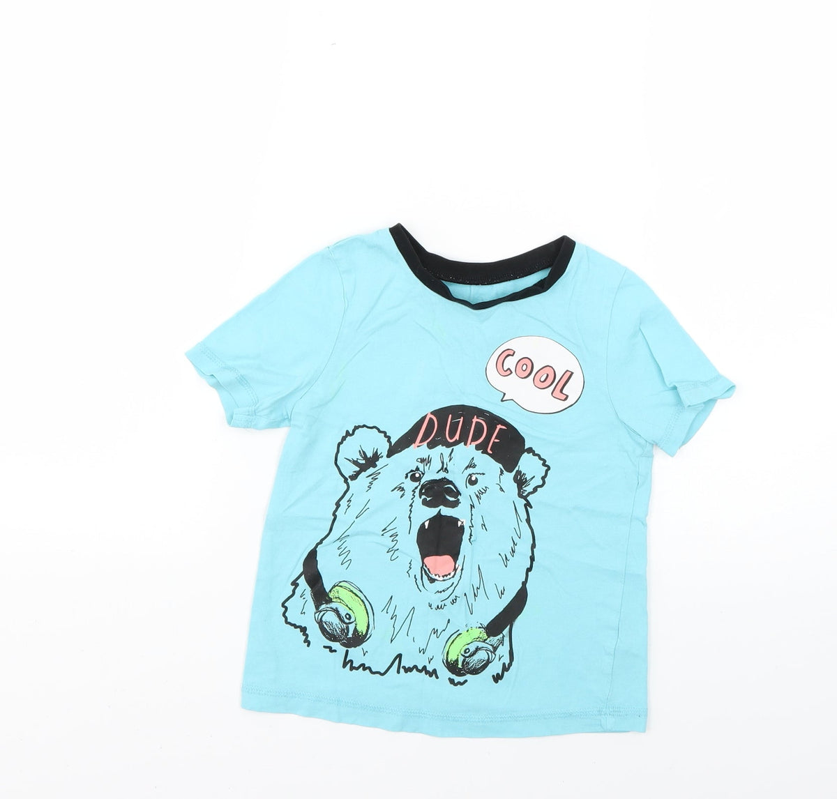 Additional front view of George boys’ blue basic t-shirt, size 4-5, years