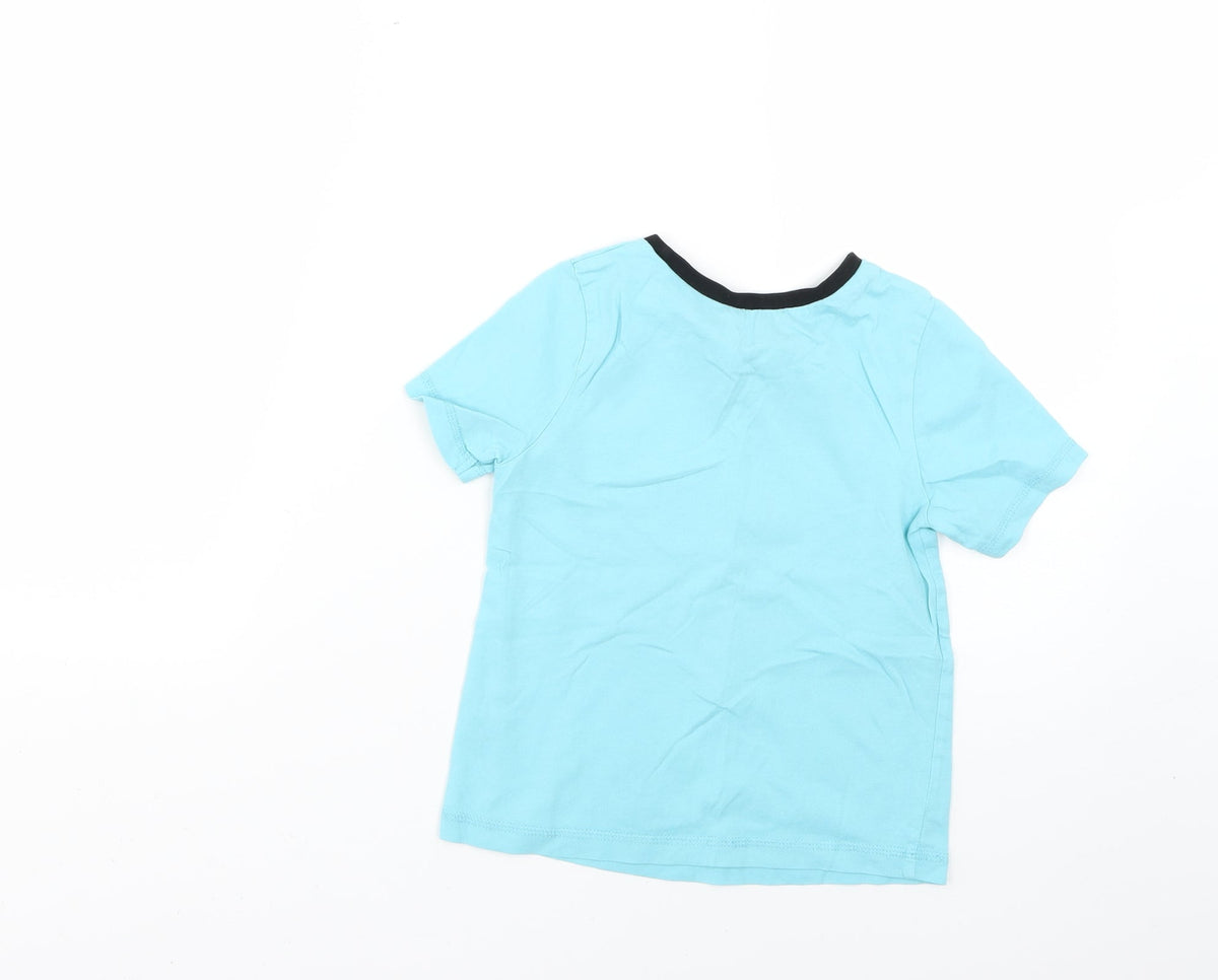 Back view of George boys’ blue basic t-shirt, size 4-5, years
