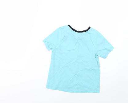 Back view of George boys’ blue basic t-shirt, size 4-5, years