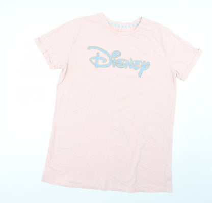 Additional front view of Love To Lounge women’s pink solid top pyjama top, size UK 12