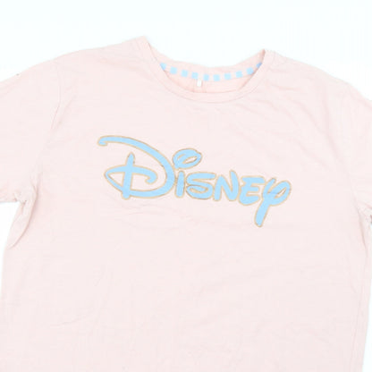 Close-up detail of Love To Lounge women’s pink solid top pyjama top, size UK 12
