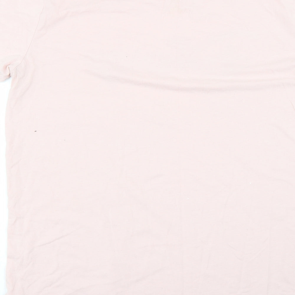 Brand and care label for Love To Lounge women’s pink solid top pyjama top, size UK 12