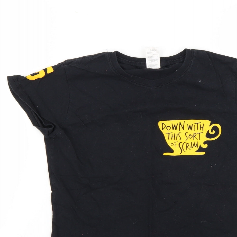 Womens UK Size S Gildan Black Basic T-Shirt
